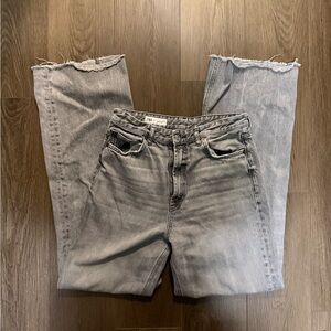 Zara high waist wide leg jeans, grey, size 10 (EUR 42)